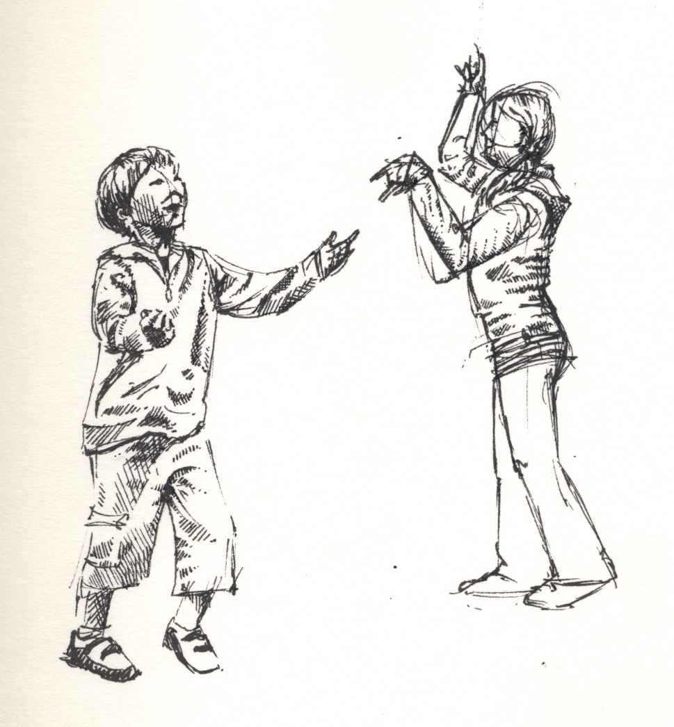 illustration children playing