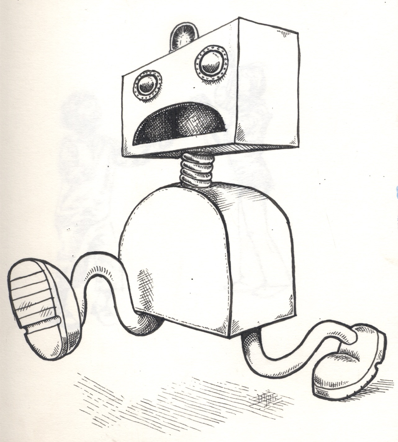 panic robot illustration