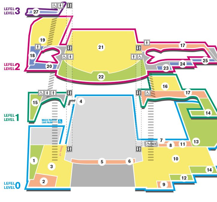 Exploded visitor map for Wales Millennium Centre