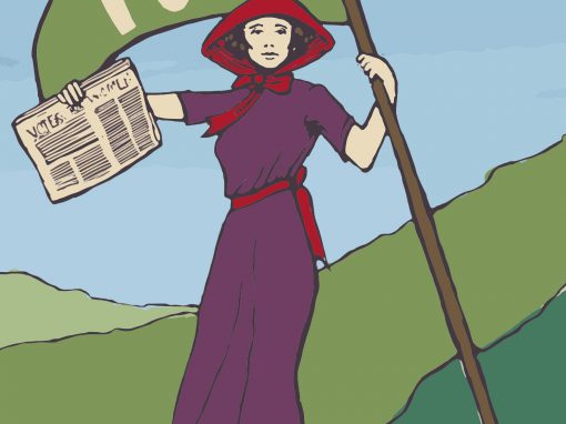 Suffragette information banners and programme